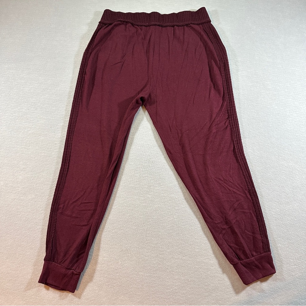 Saturday Sunday Anthropologie Maroon Lounge Pants Size Small Cozy Loungewear - Picture 10 of 10